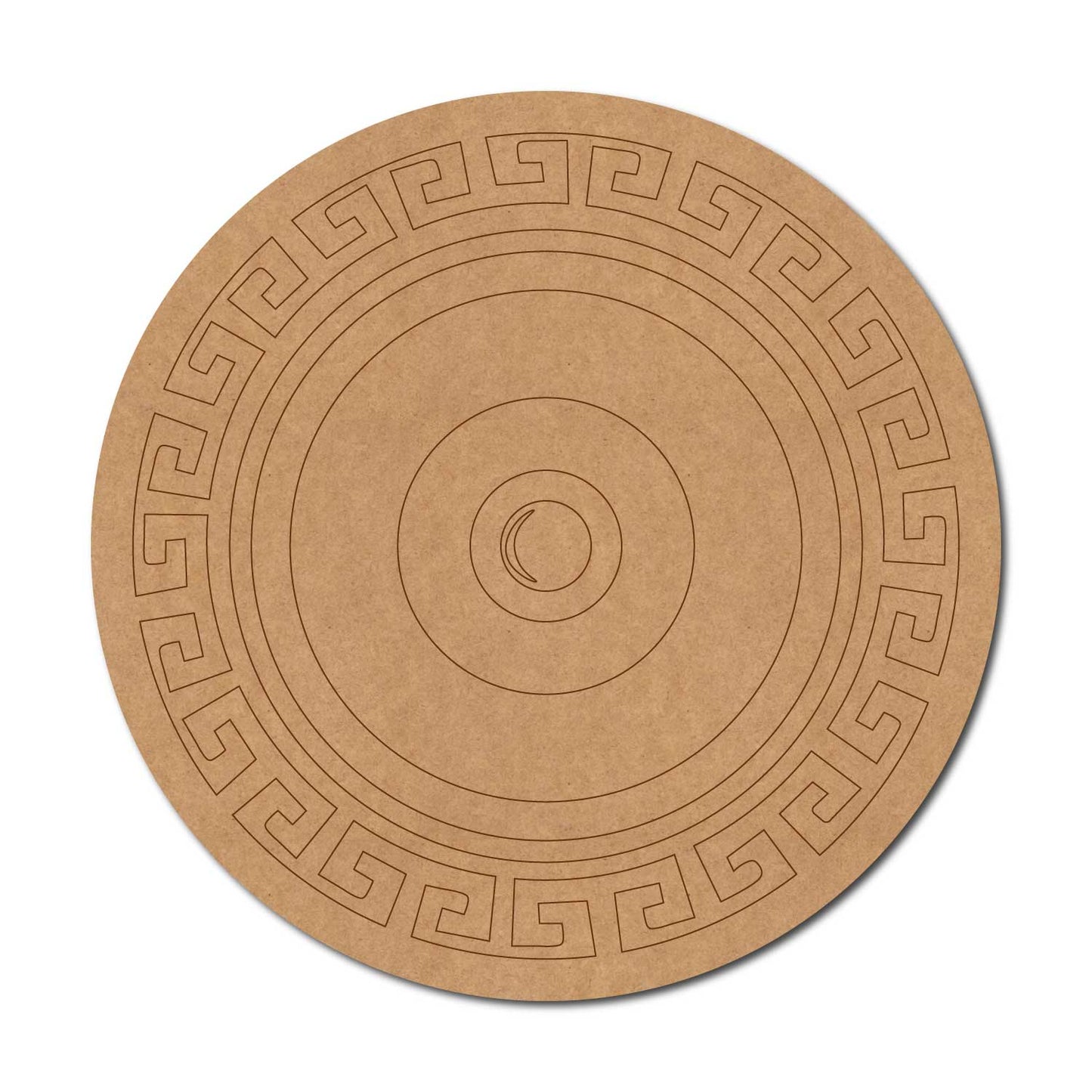 Greek Key Meander Pre Marked Round MDF Design 1