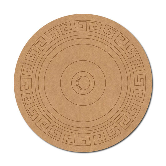 Greek Key Meander Pre Marked Round MDF Design 1