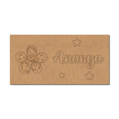 Group Of Friends Kids Nameplate MDF Design 1