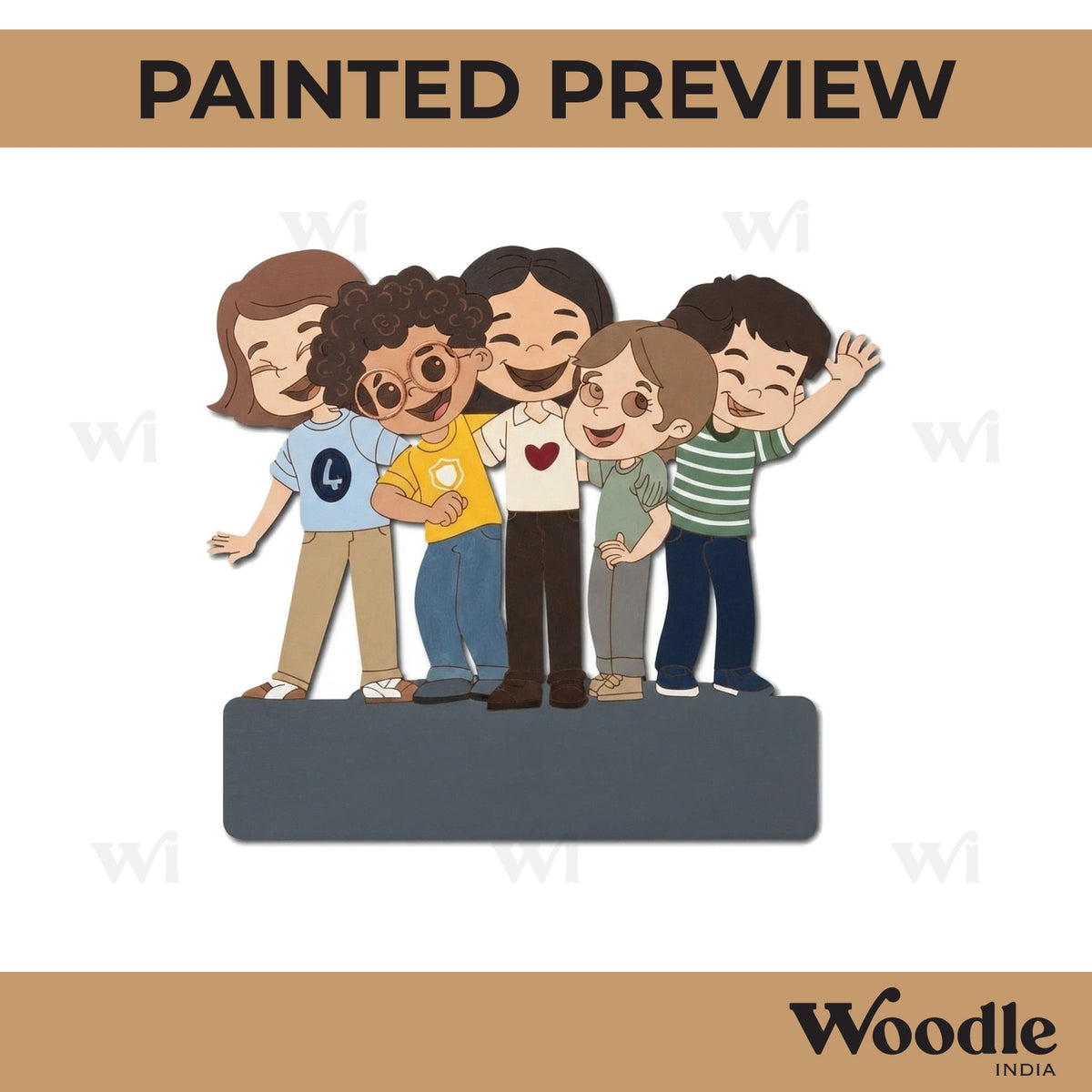 Group Of Friends Nameplate Pre Marked MDF Design 1