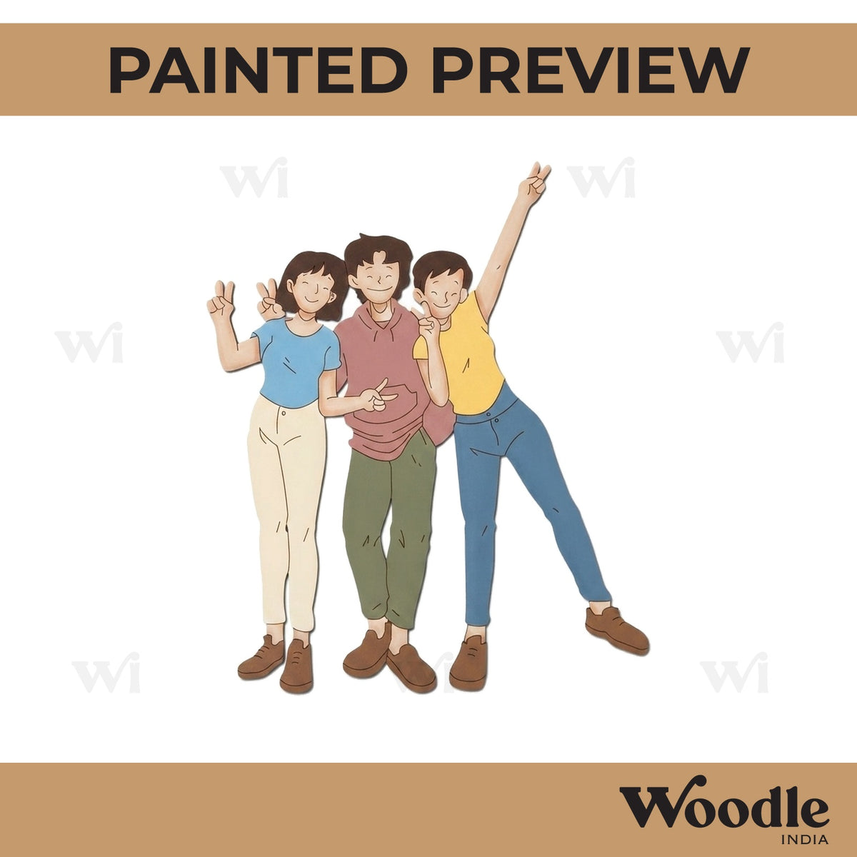 Group Of Friends Pre Marked MDF Design 3