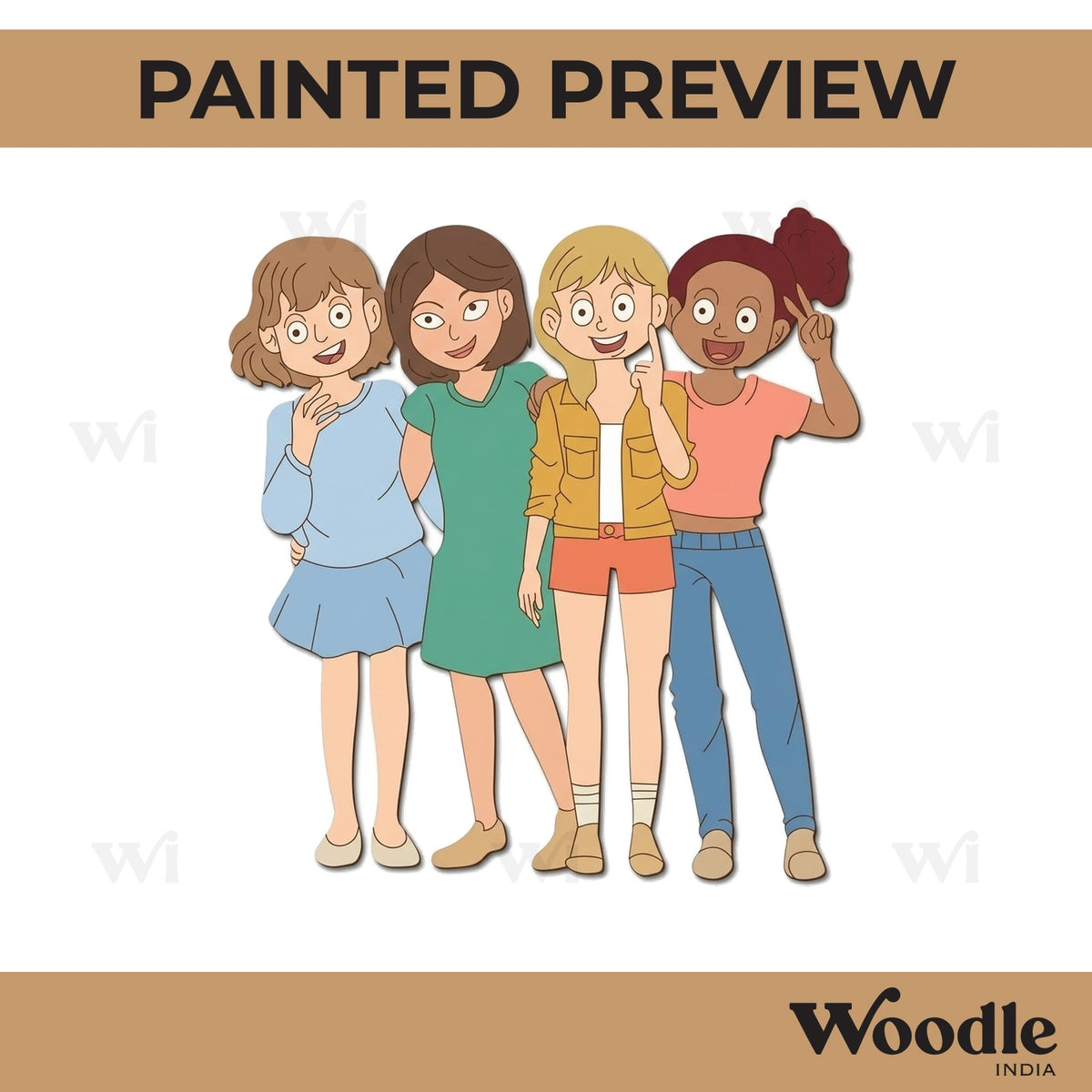 Group Of Friends Pre Marked MDF Design 8