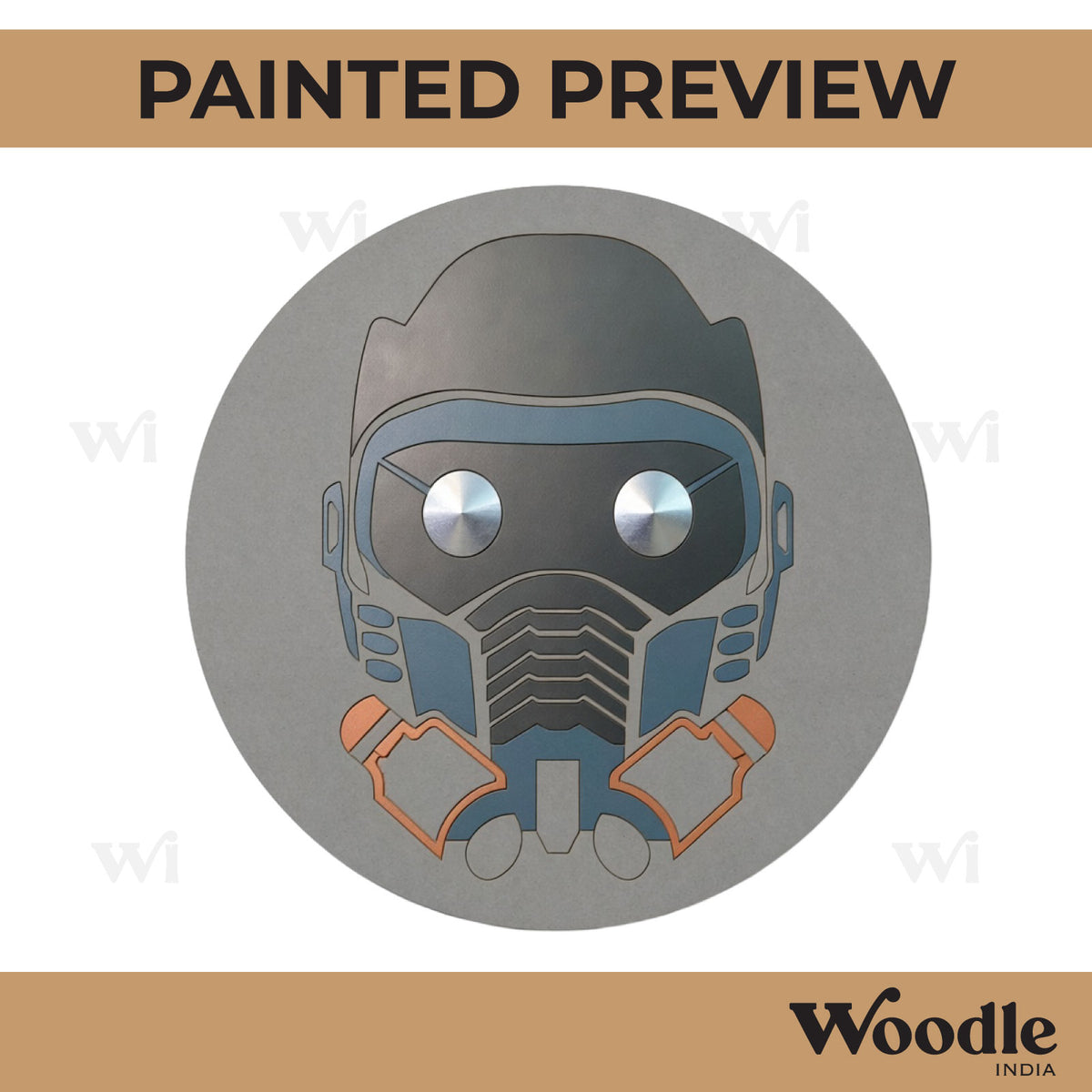 Guardians Of The Galaxy Star-Lord Logo Marvel Pre Marked Round MDF Design 1