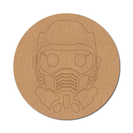 Guardians Of The Galaxy Star-Lord Logo Marvel Pre Marked Round MDF Design 1