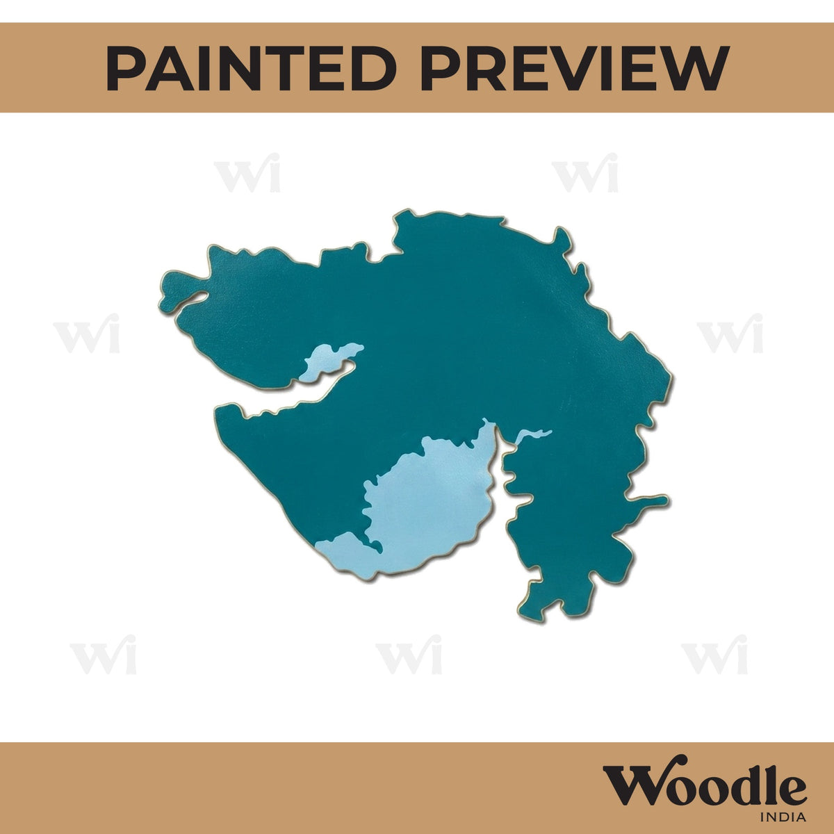 Gujarat Map Cutout MDF Design 1