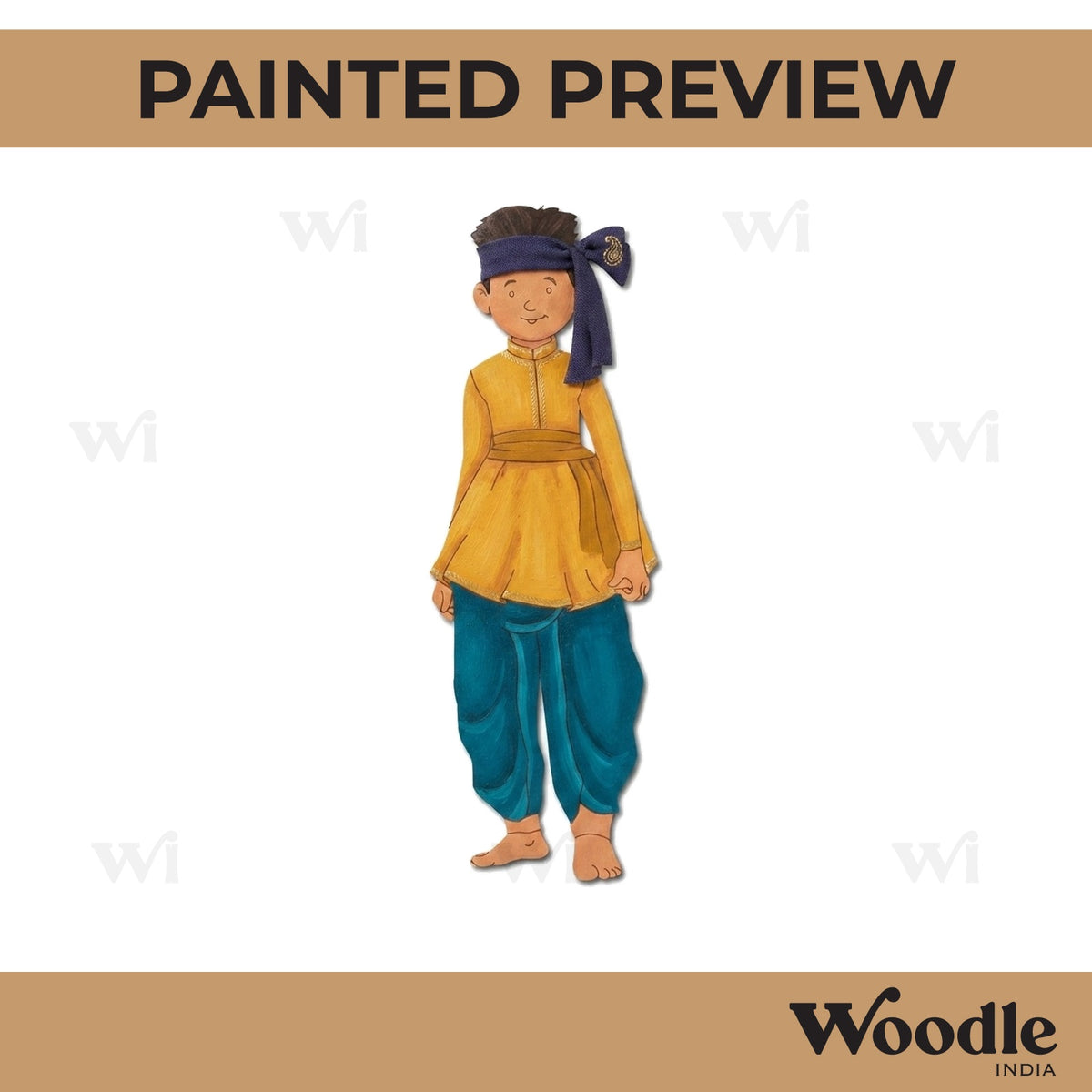 Gujarati Boy Pre Marked MDF Design 1