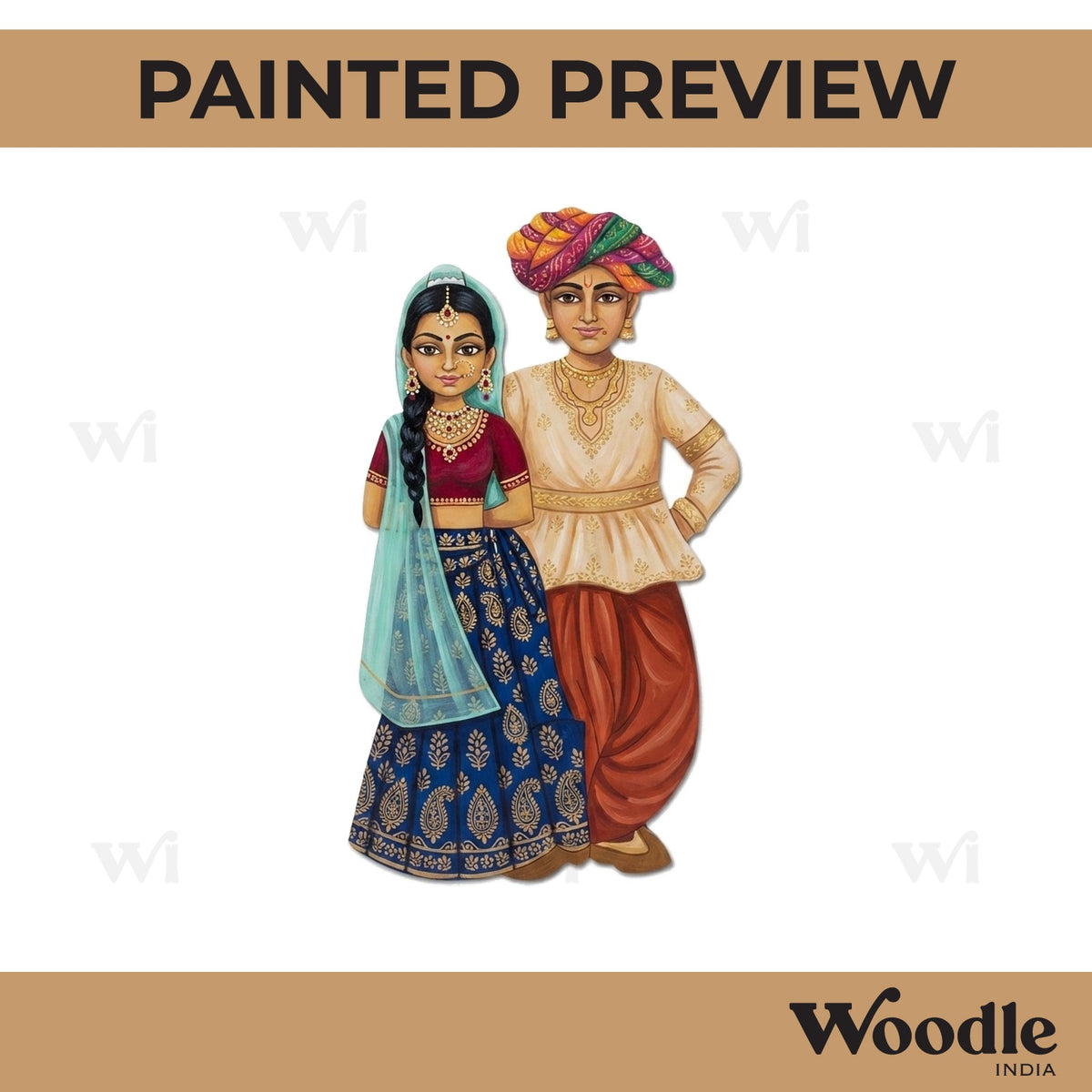 Gujarati Couple Pre Marked MDF Design 1