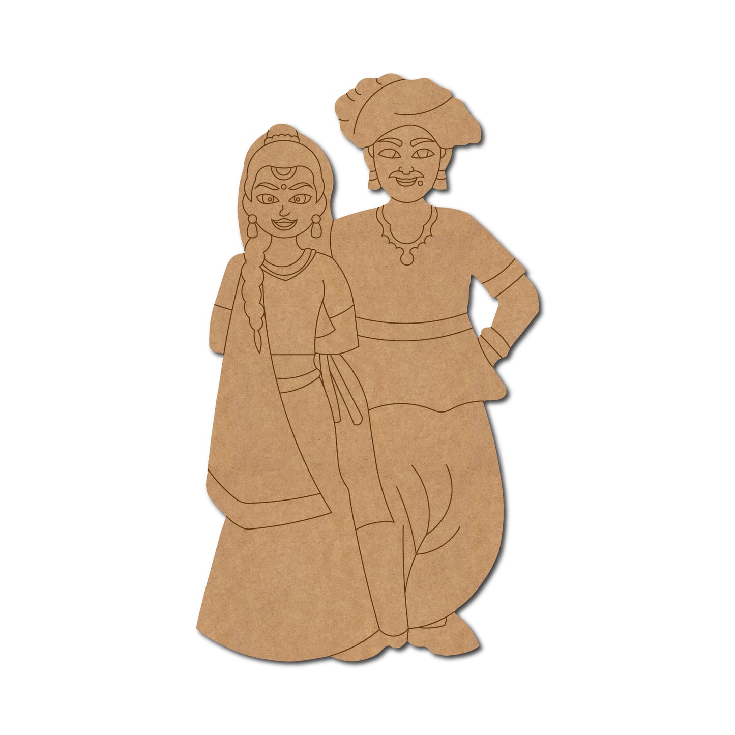 Gujarati Couple Pre Marked MDF Design 1