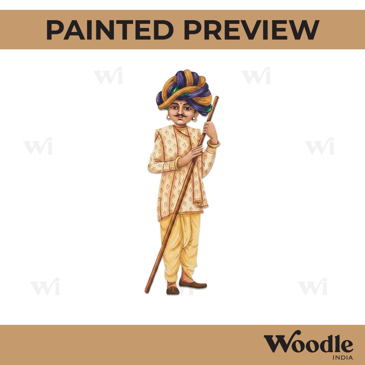Gujarati Man Pre Marked MDF Design 1