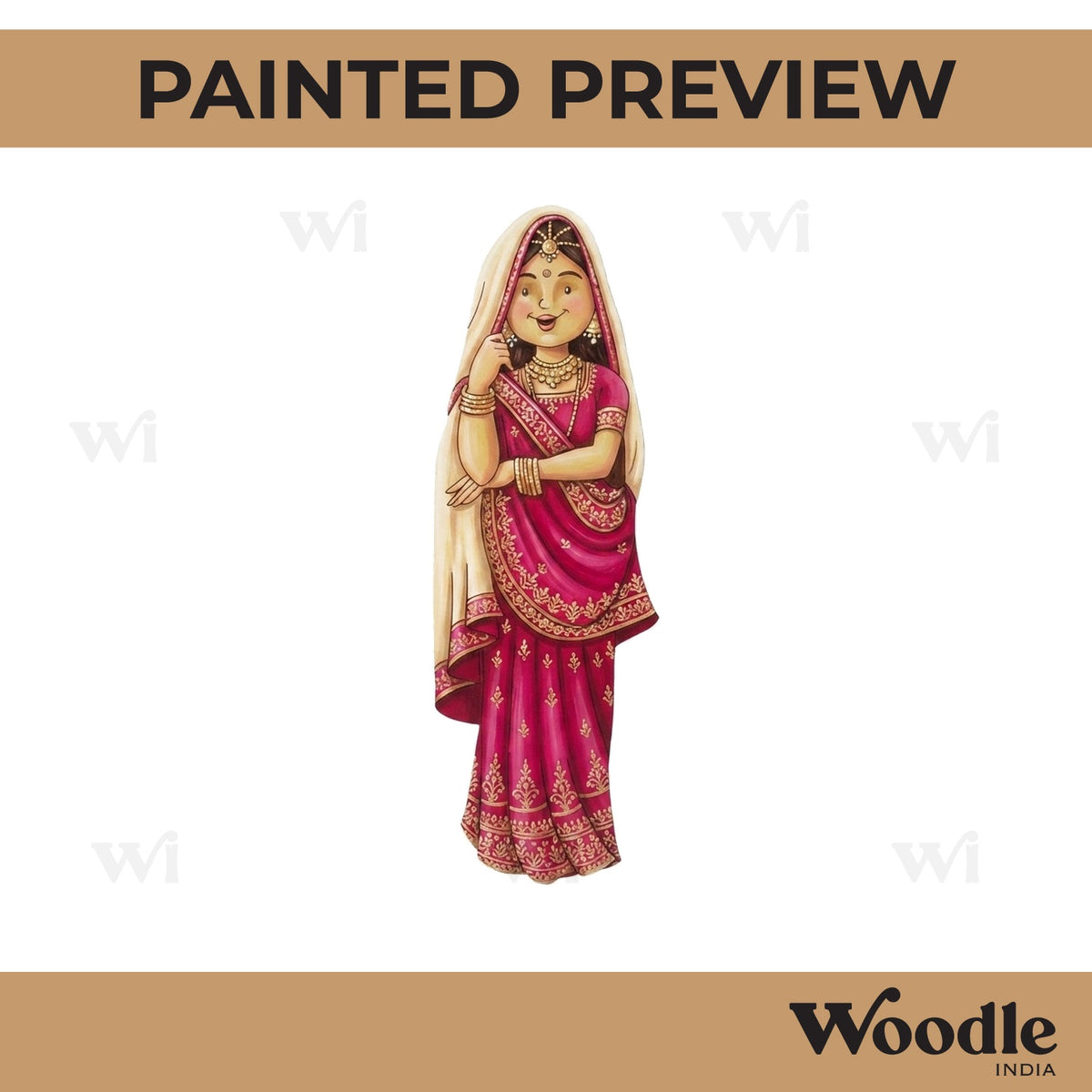 Gujarati Woman Pre Marked MDF Design 1