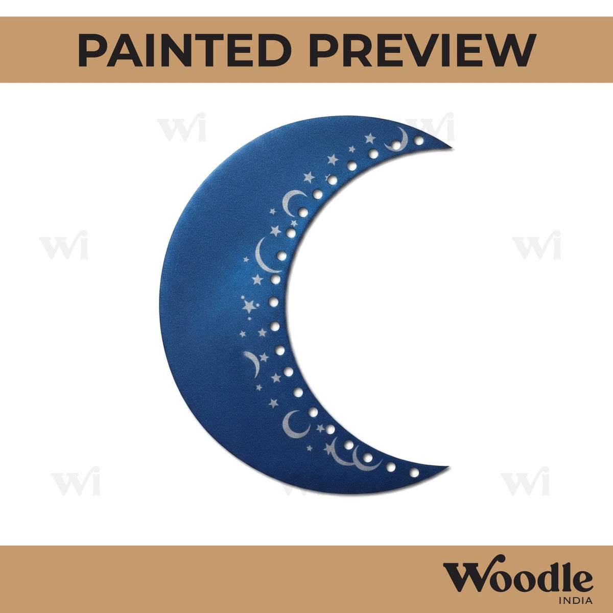 Half Moon With Holes Cutout MDF Design 1