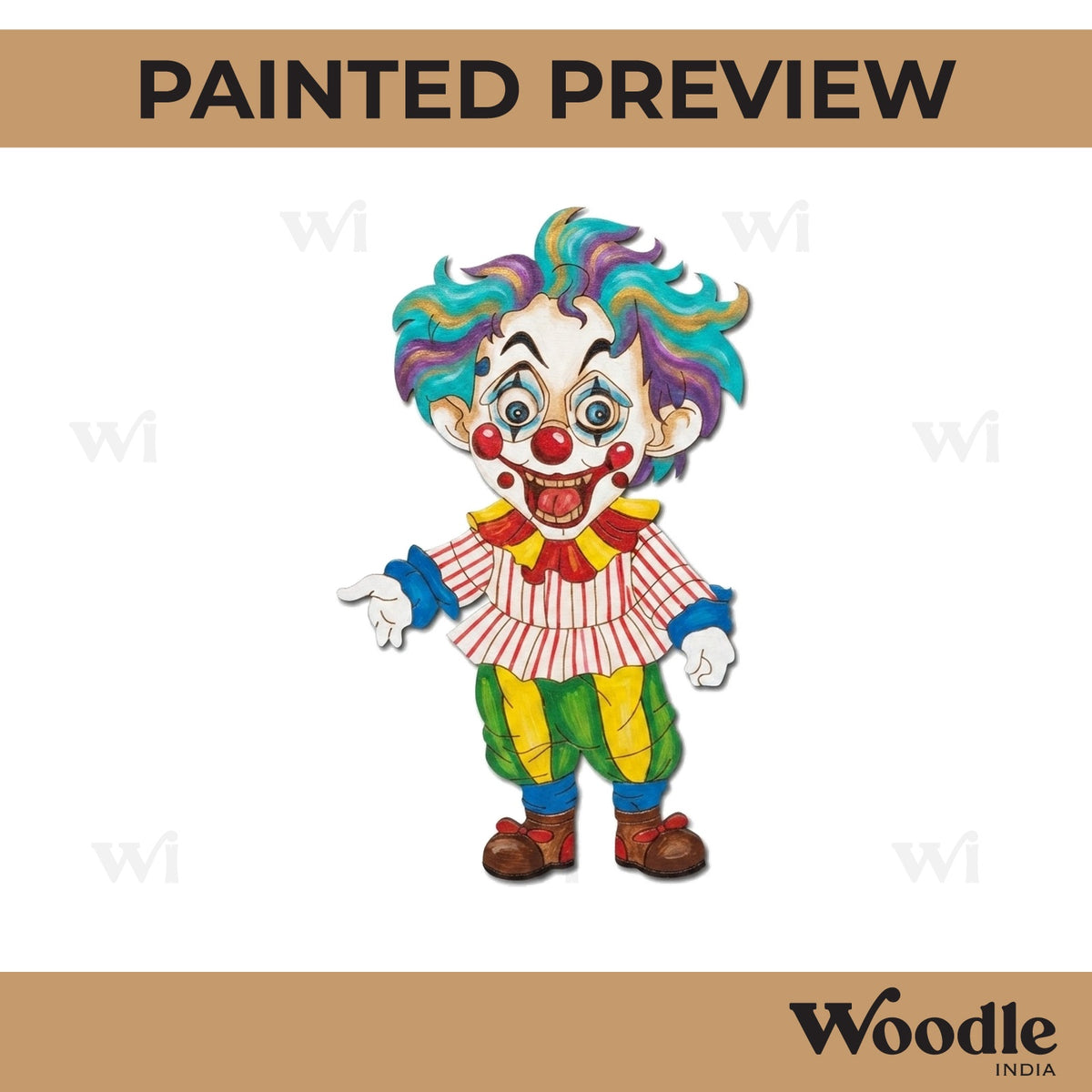 Halloween Clown Pre Marked MDF Design 1