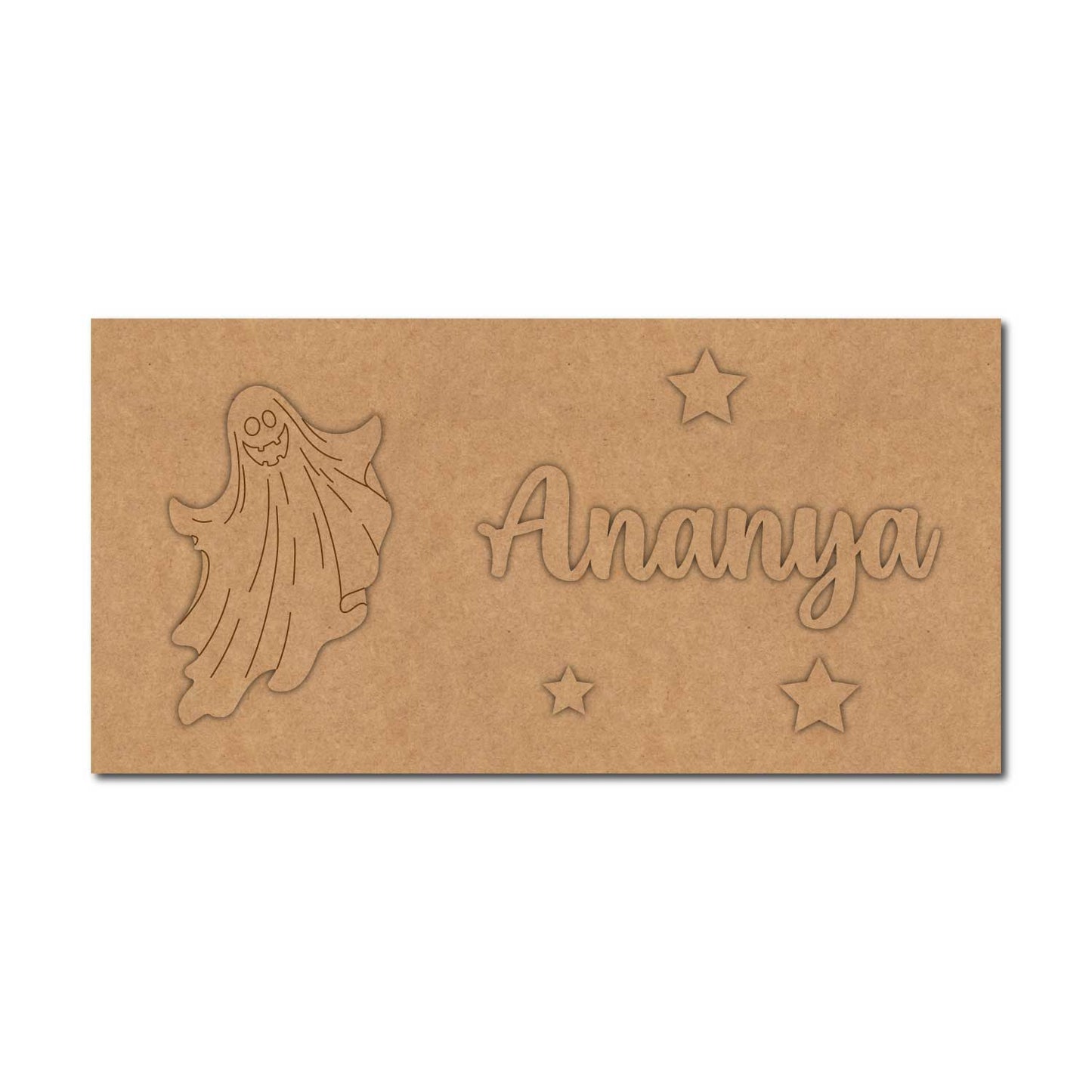 Halloween Ghost Kids Nameplate MDF Design 1