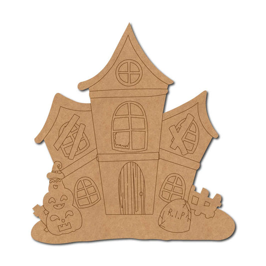 Halloween House Pre Marked MDF Design 1