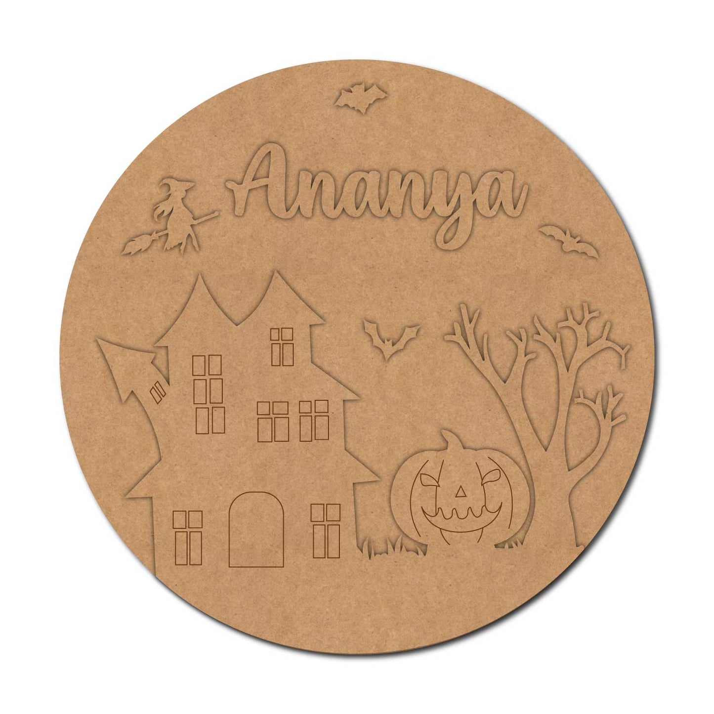 Halloween Nameplate MDF Design 1