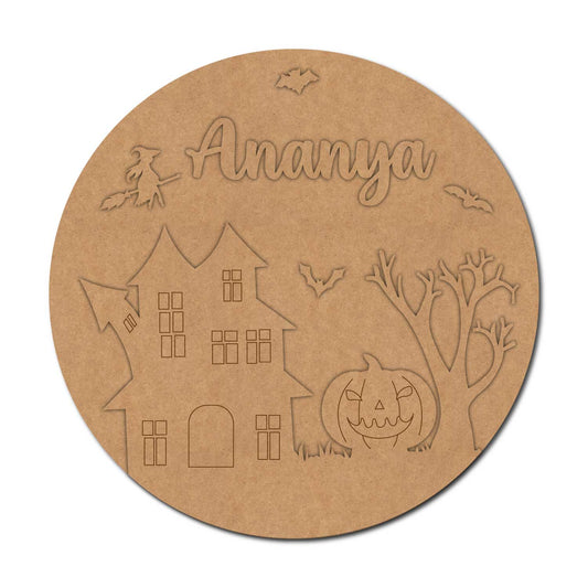 Halloween Nameplate MDF Design 1
