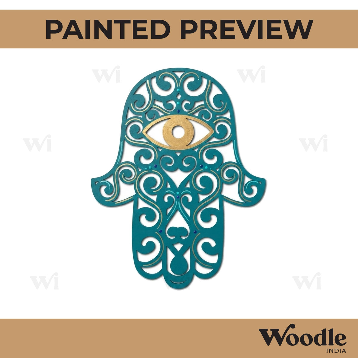 Hamsa Hand Cutout MDF Design 2
