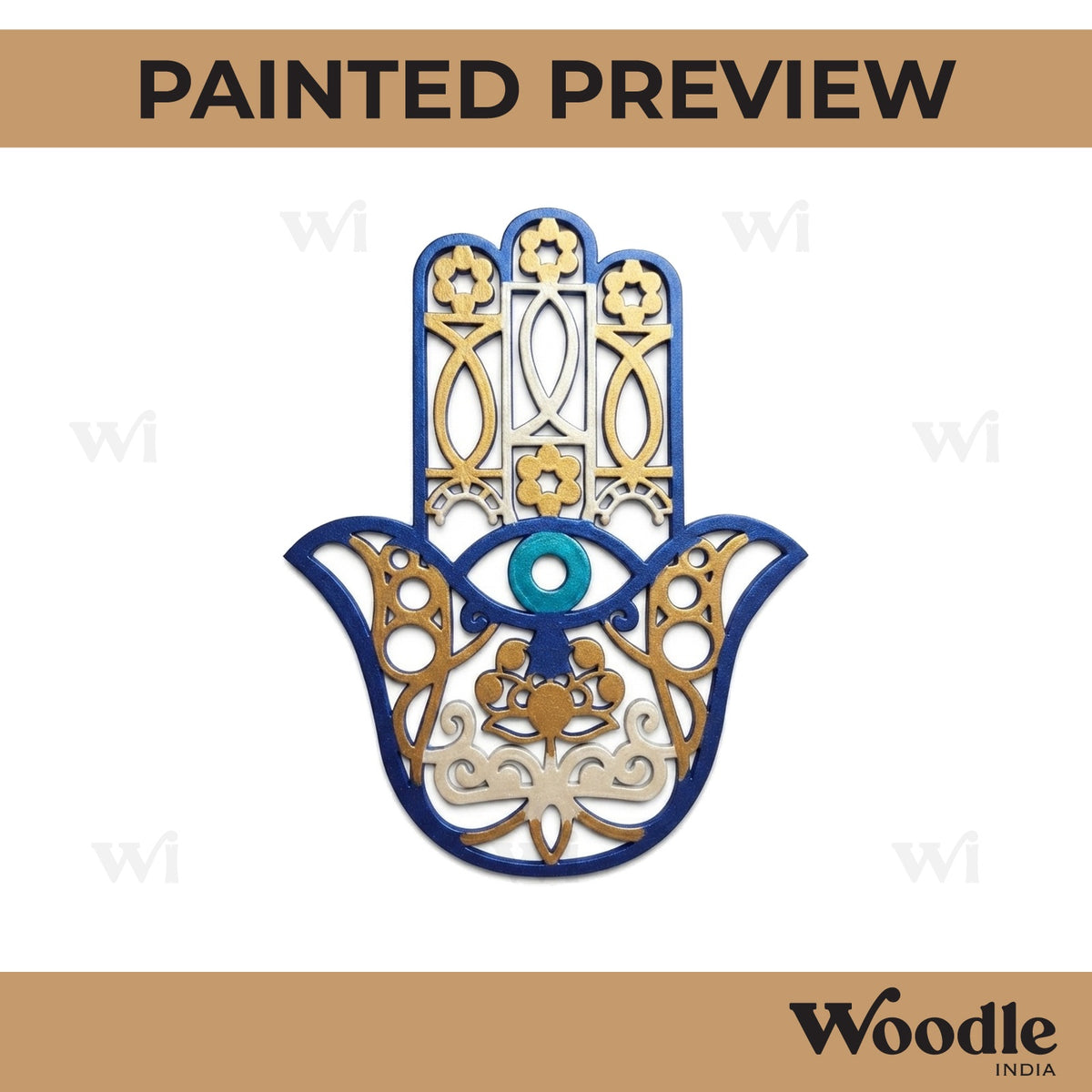 Hamsa Hand Cutout MDF Design 4