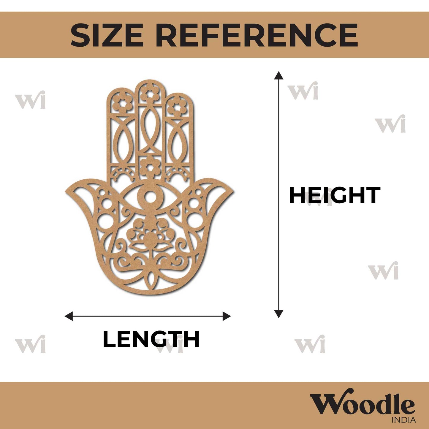 Hamsa Hand Cutout MDF Design 4