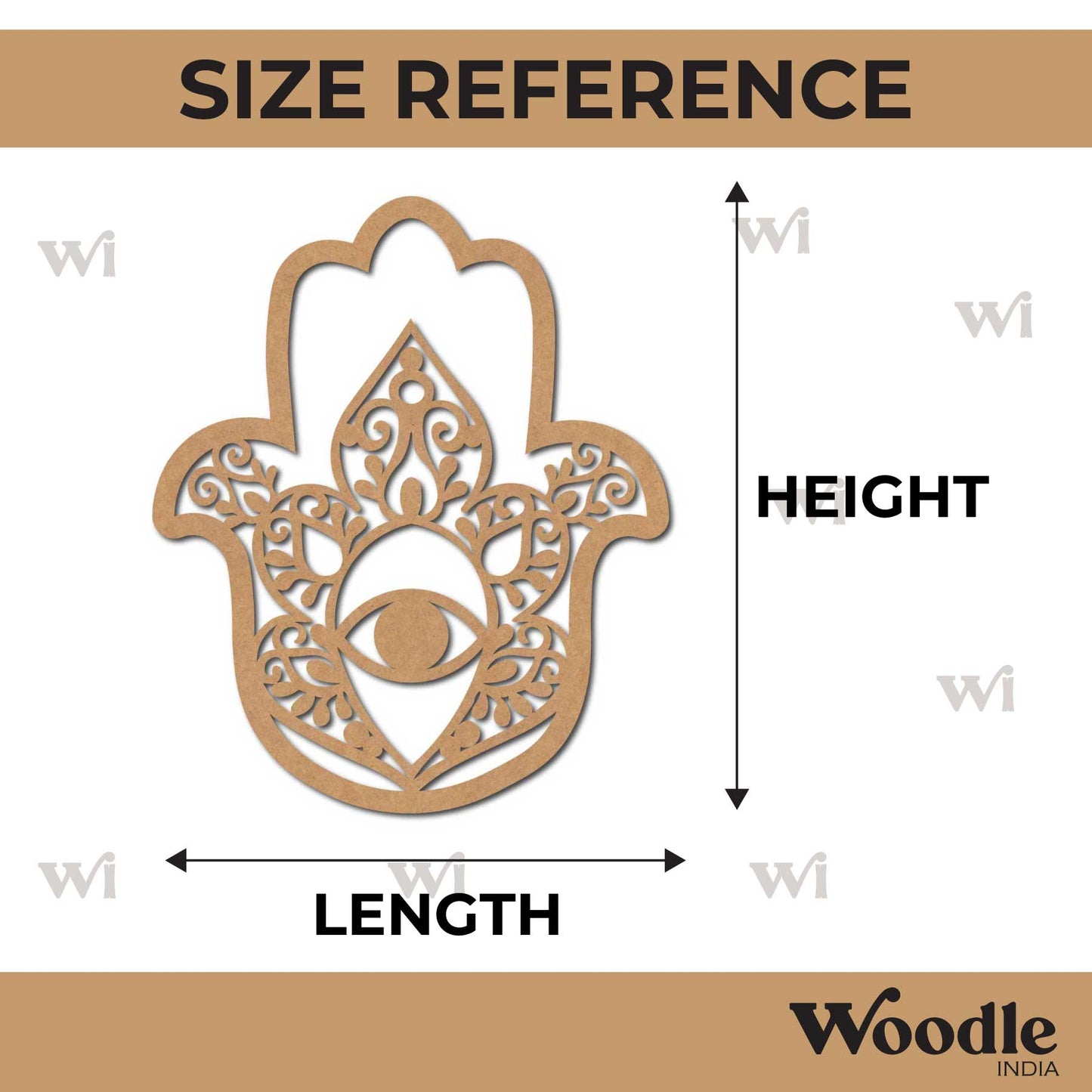 Hamsa Hand Cutout MDF Design 5