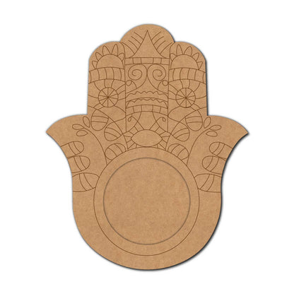Hamsa Hand Diya Tealight Holder MDF Design 1