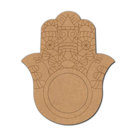 Hamsa Hand Diya Tealight Holder MDF Design 1