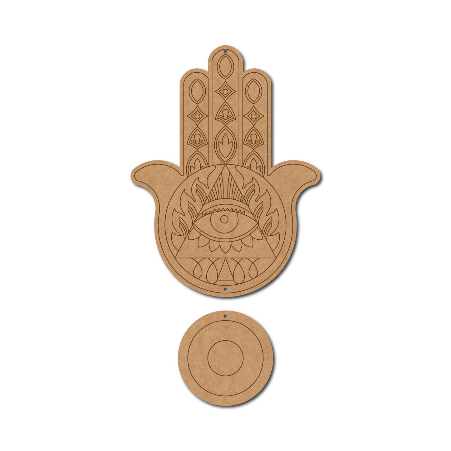 Hamsa Hand Evil Eye Hanging Pre Marked MDF Design 1