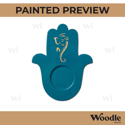 Hamsa Hand Ganesha Diya Tealight Holder MDF Design 1