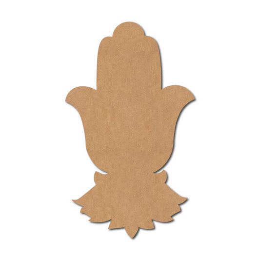 Hamsa Hand Lotus Cutout MDF Design 1
