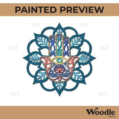 Hamsa Hand Mandala Cutout MDF Design 1