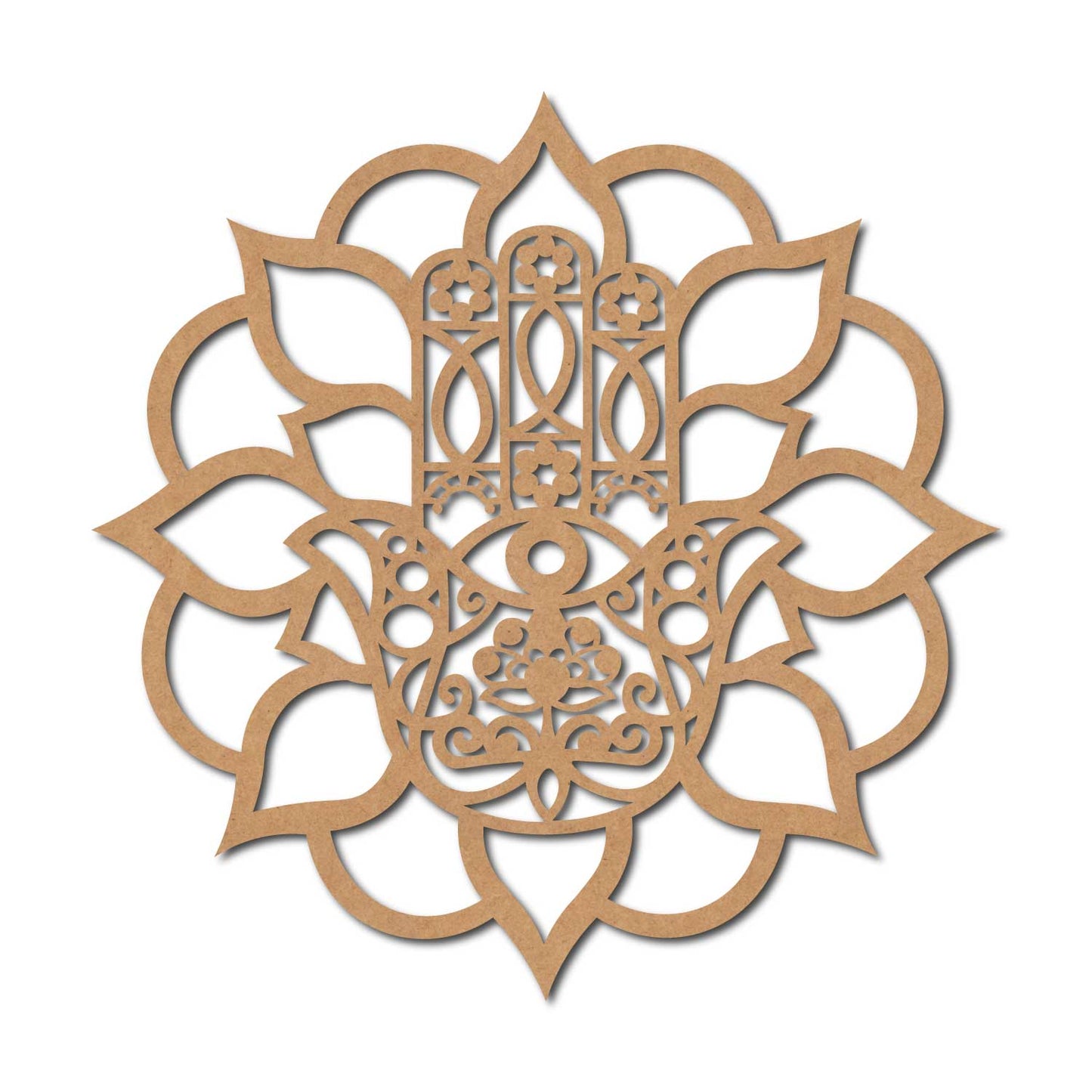 Hamsa Hand Mandala Cutout MDF Design 1