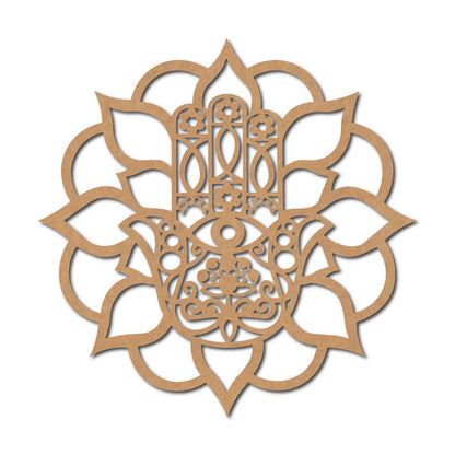 Hamsa Hand Mandala Cutout MDF Design 1