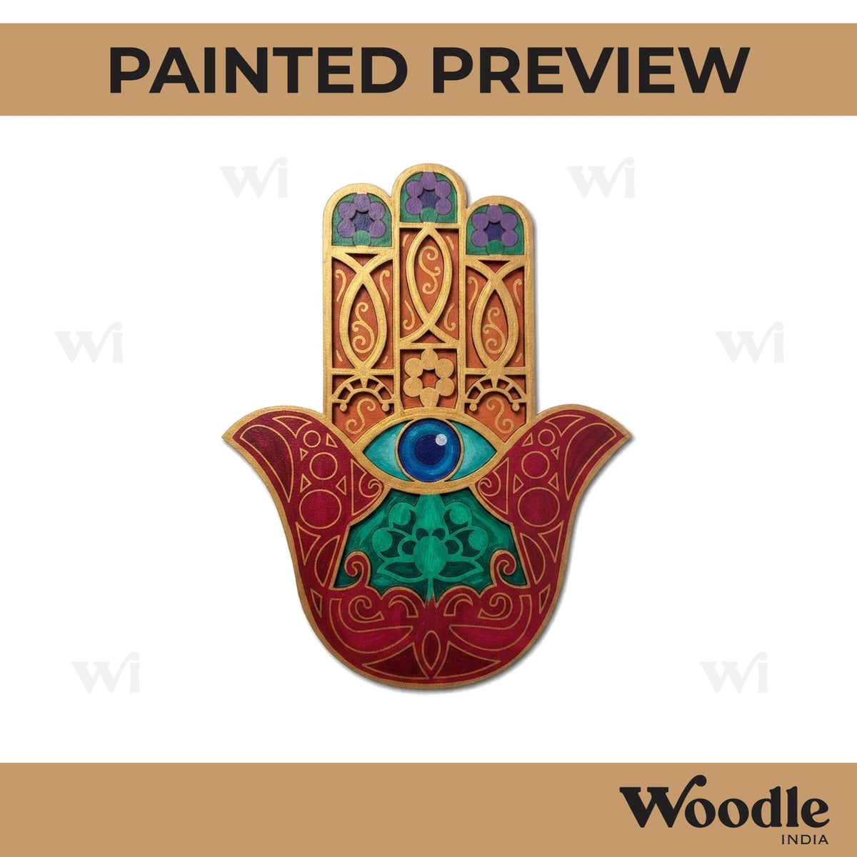 Hamsa Hand Pre Marked MDF Design 6