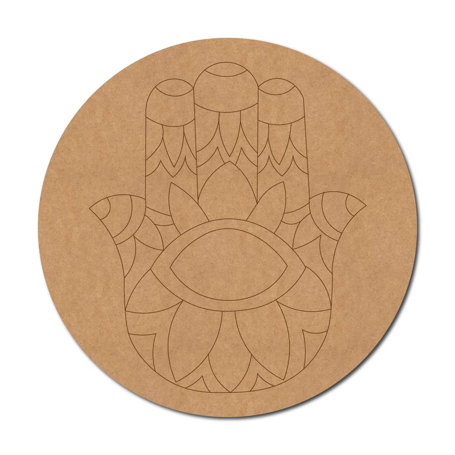Hamsa Hand Pre Marked Round MDF Design 1