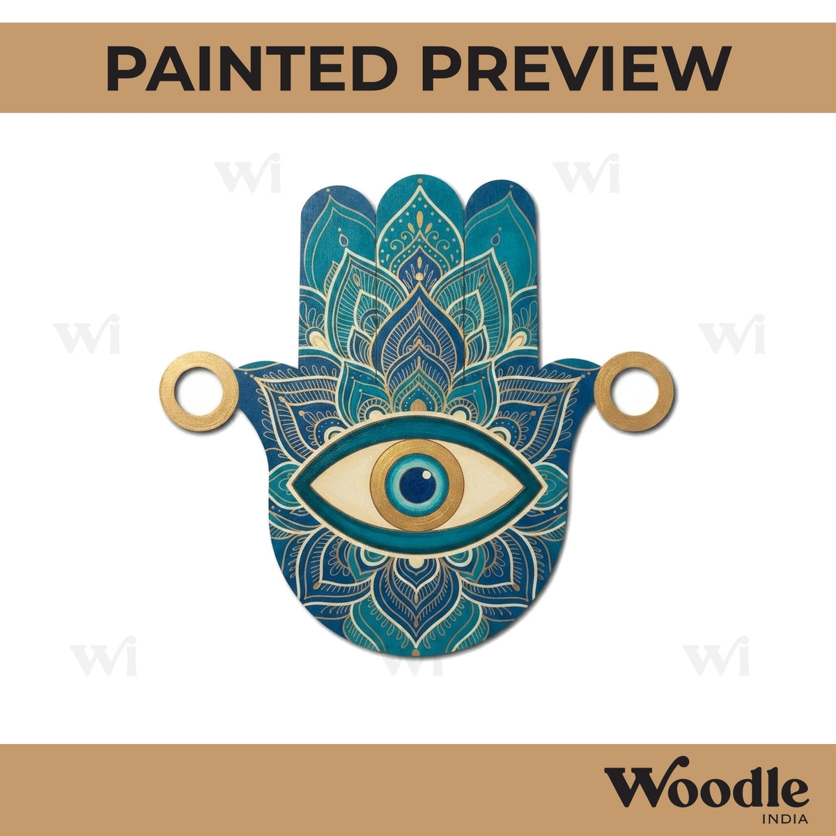 Hamsa Hand Rakhi Pre Marked MDF Design 1