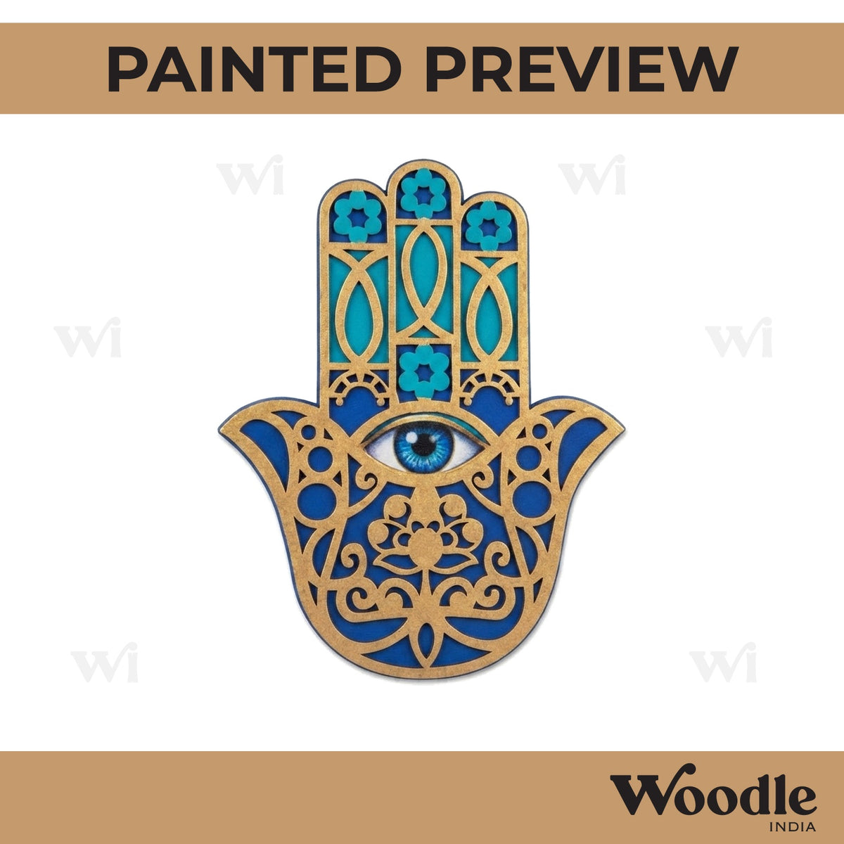 Hamsa Hand Two Layered Base MDF Design 1