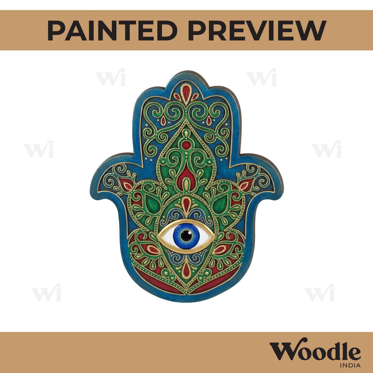 Hamsa Hand Two Layered Base MDF Design 2
