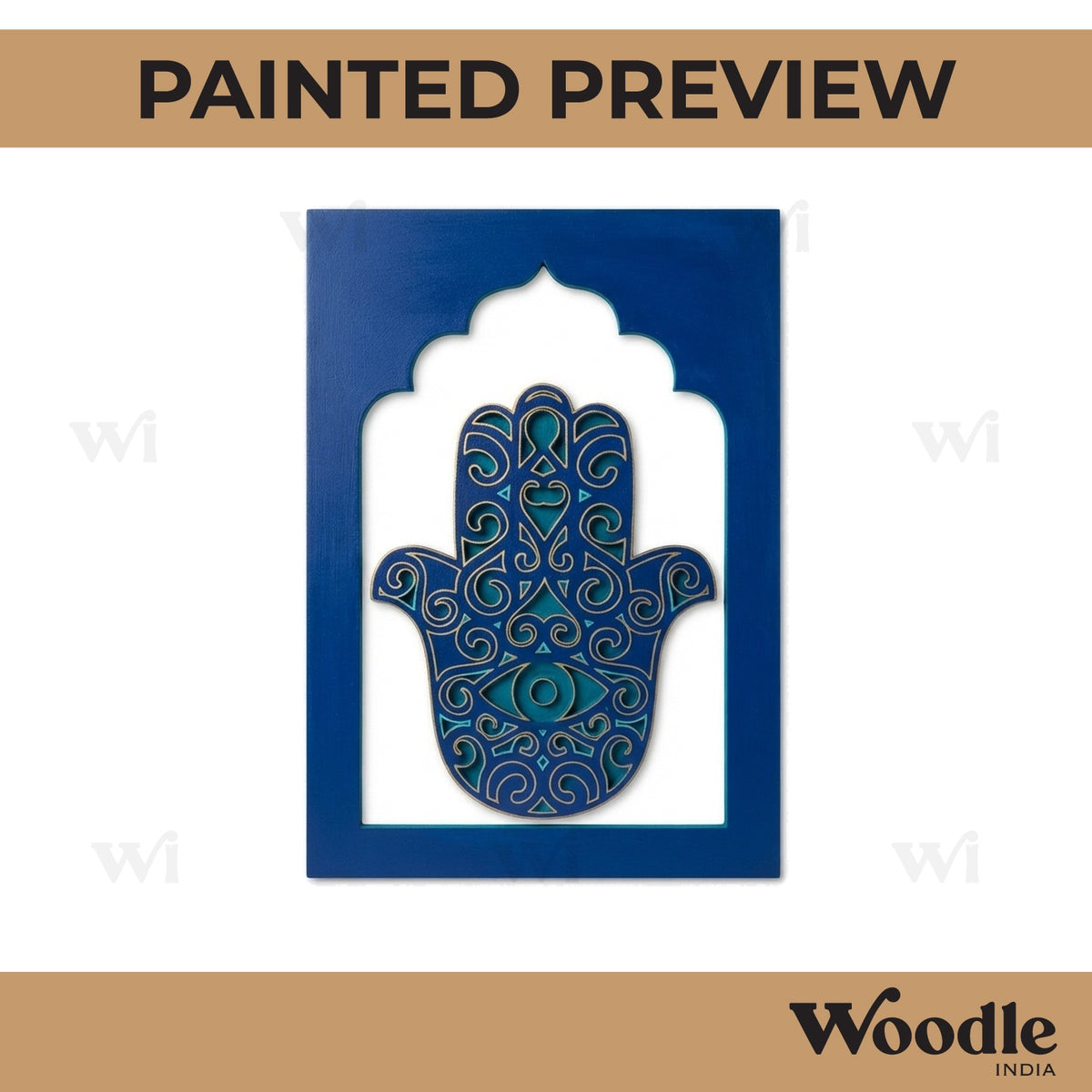 Hamsa Hand Jharokha Pre Marked MDF Design 1