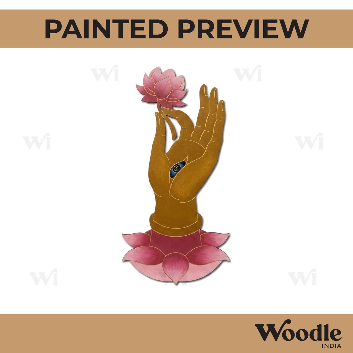Hand Lotus Pre Marked MDF Design 1