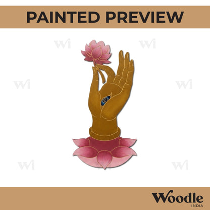 Hand Lotus Pre Marked MDF Design 1