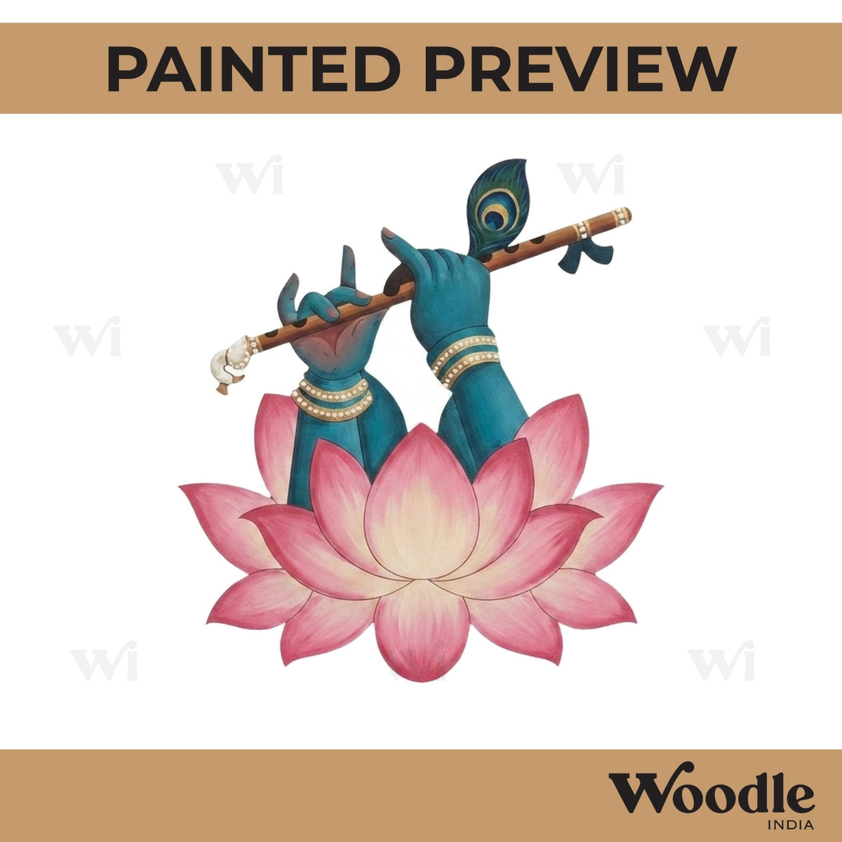 Hand Lotus Pre Marked MDF Design 2