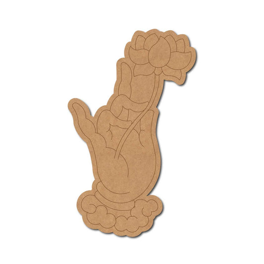 Hand Lotus Pre Marked MDF Design 3