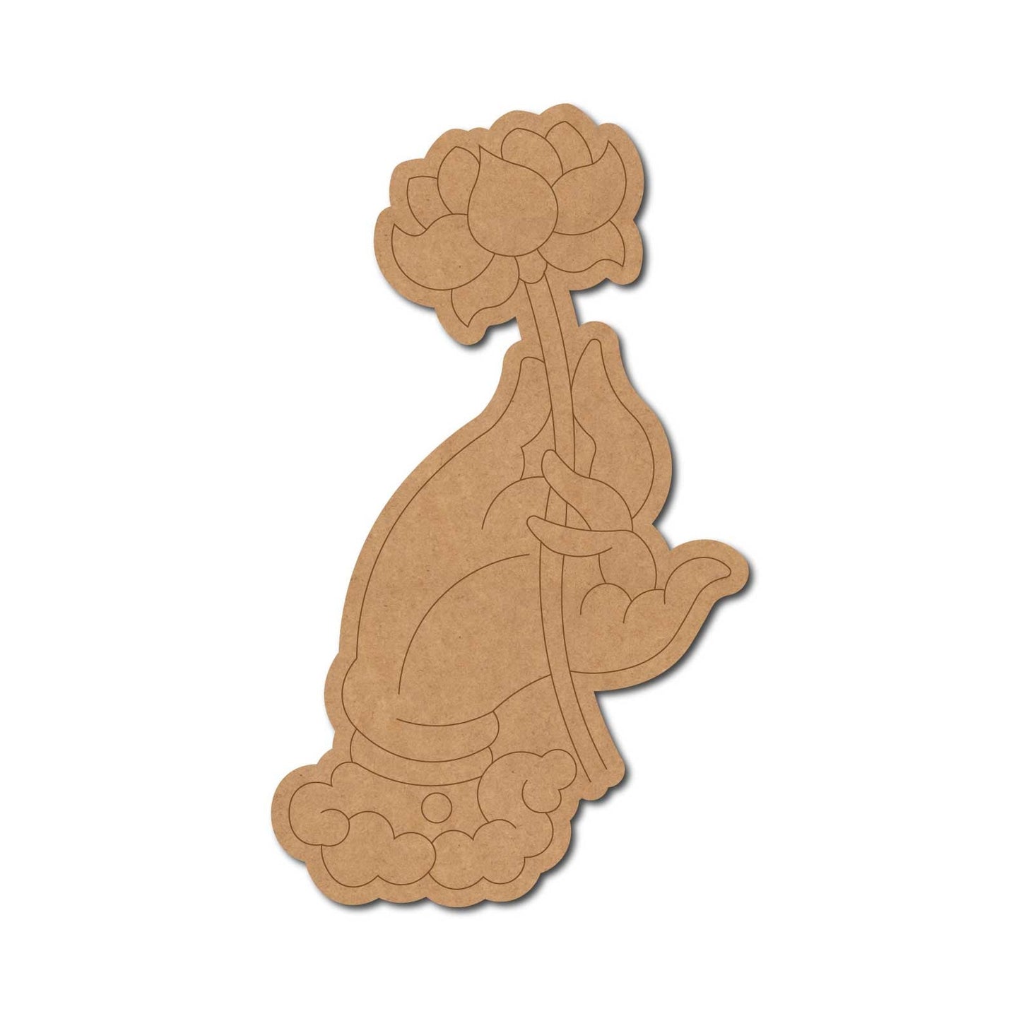 Hand Lotus Pre Marked MDF Design 4