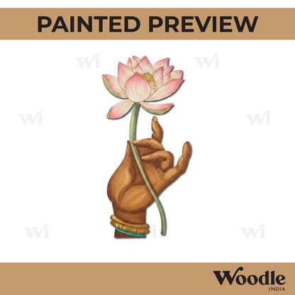 Hand Lotus Pre Marked MDF Design 5