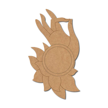 Hand Mudra Diya Tealight Holder Pre Marked MDF Design 1