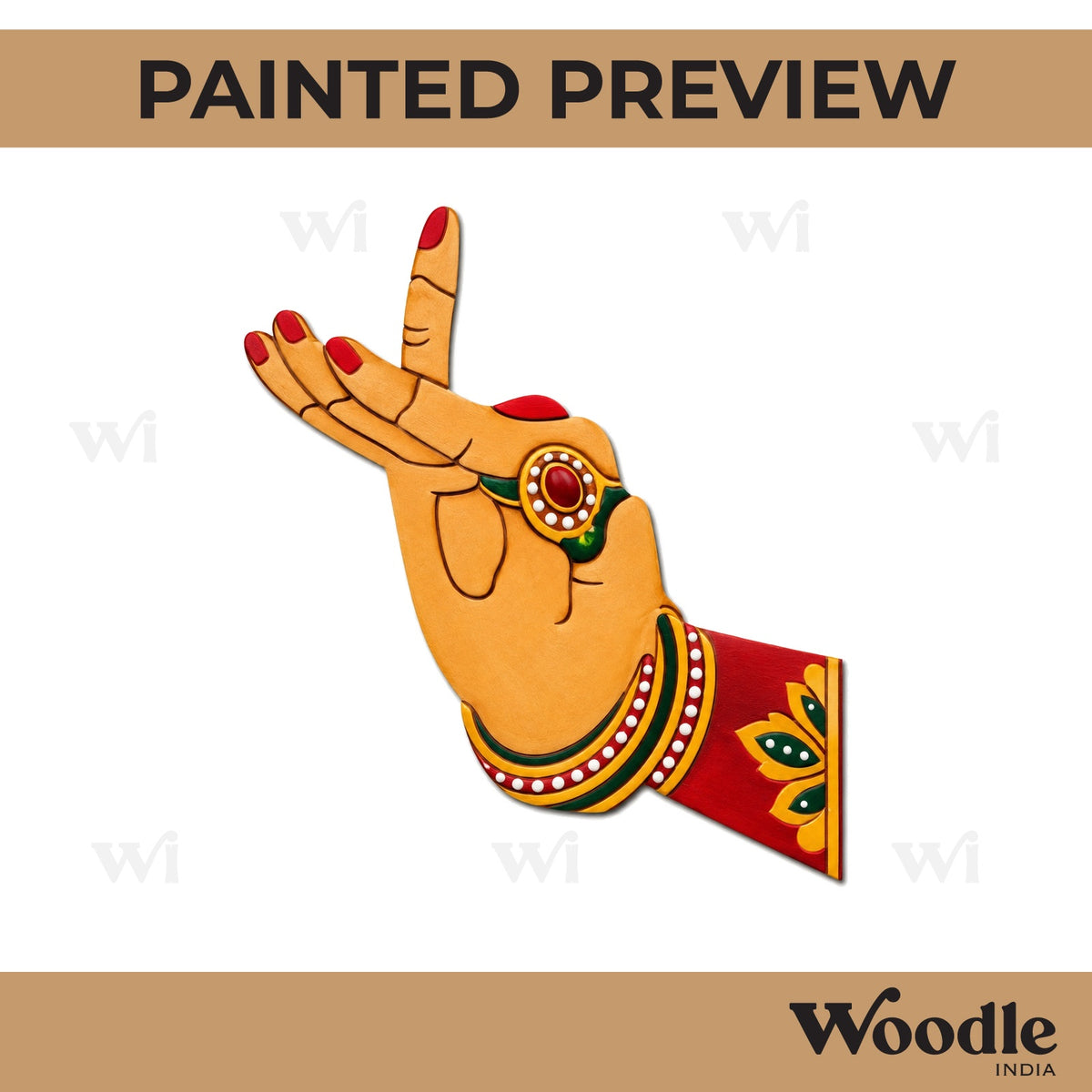 Hand Mudra Pre Marked MDF Design 4