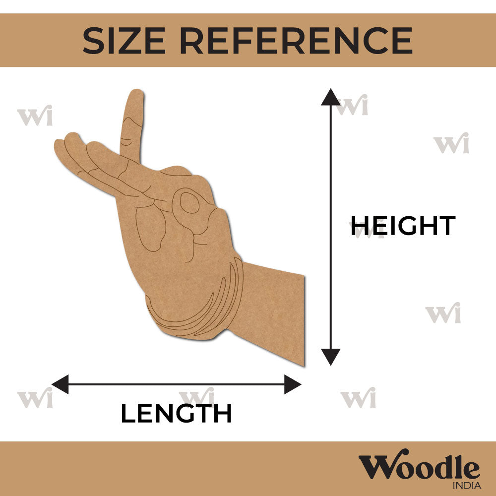 Hand Mudra Pre Marked MDF Design 4