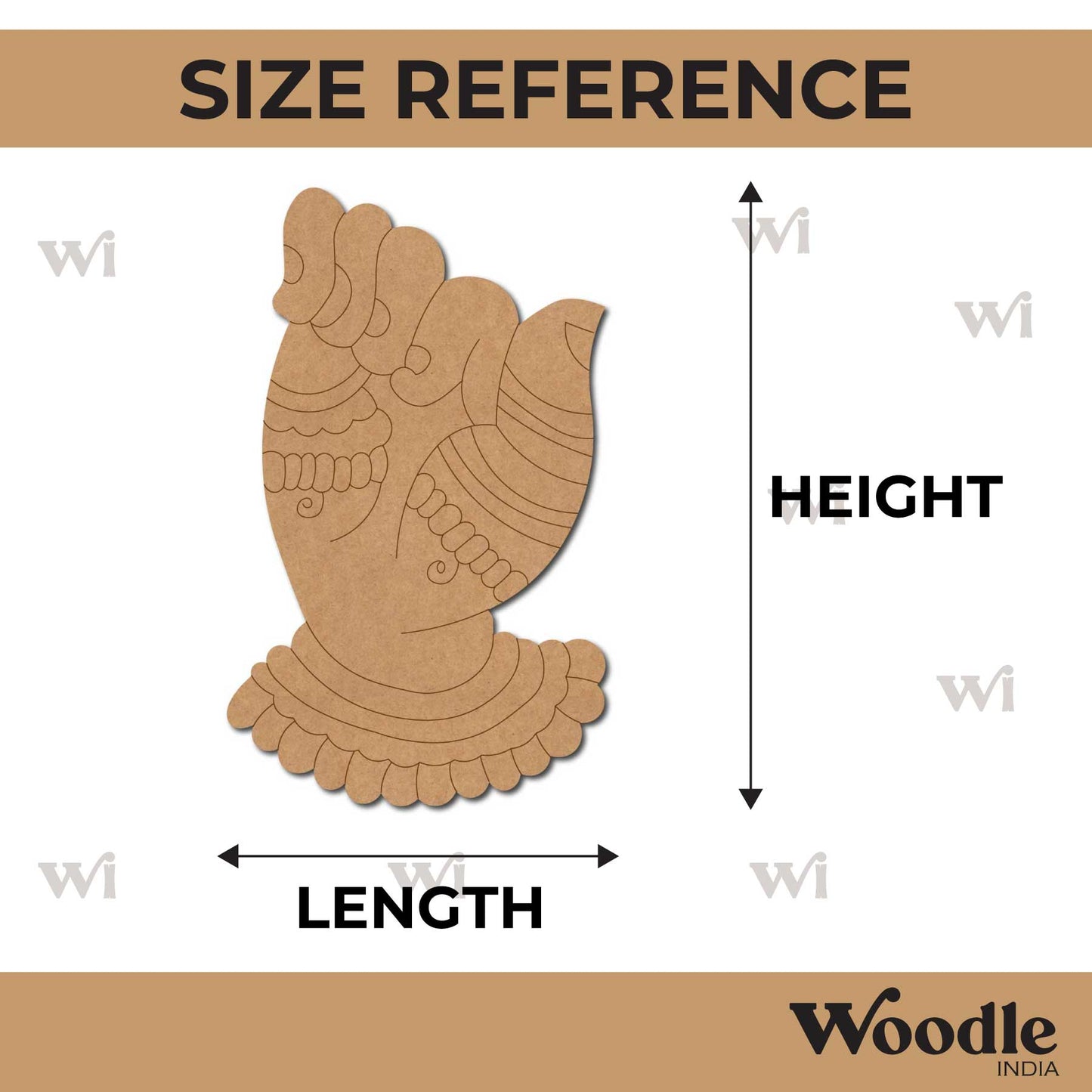 Hand Mudra Pre Marked MDF Design 7