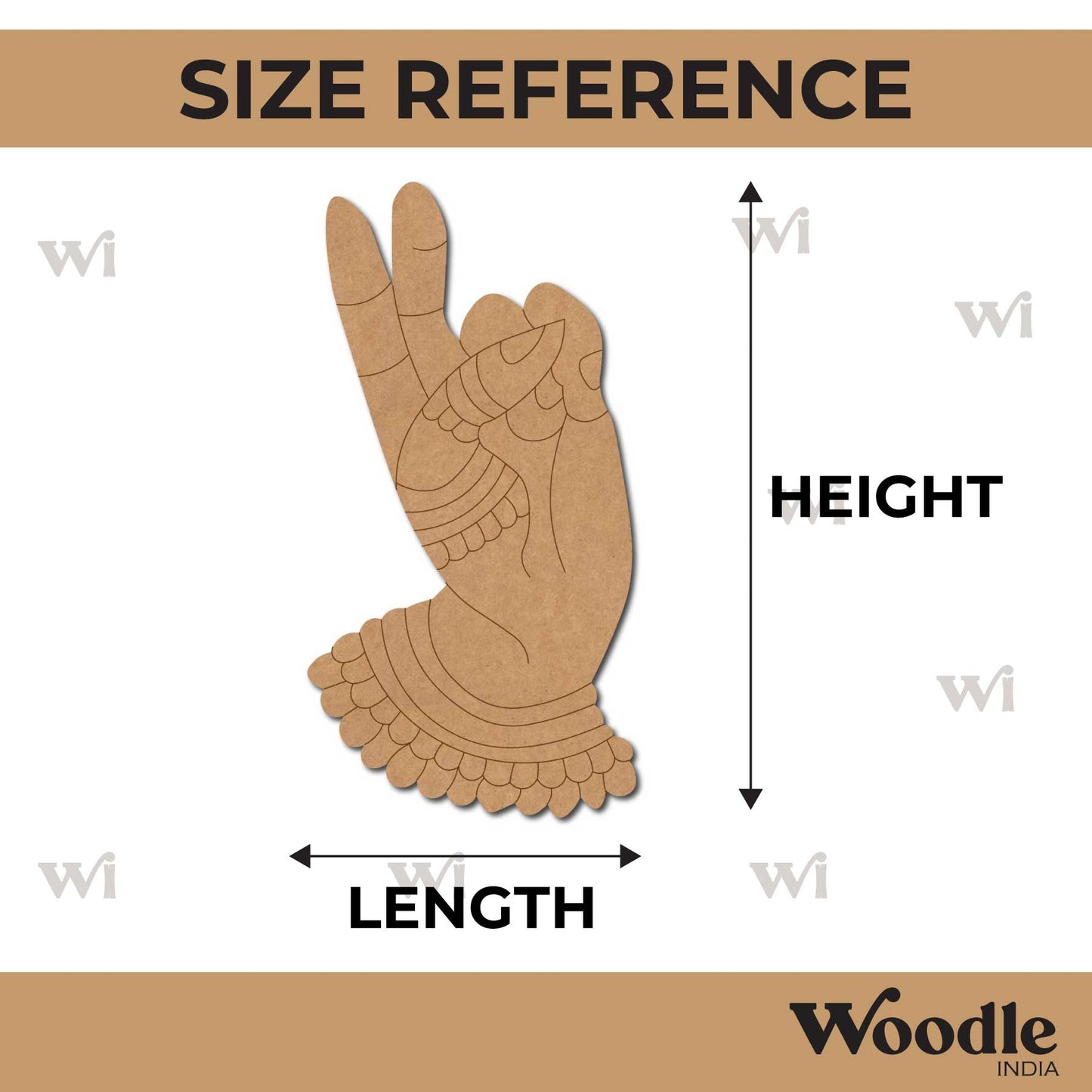 Hand Mudra Pre Marked MDF Design 8