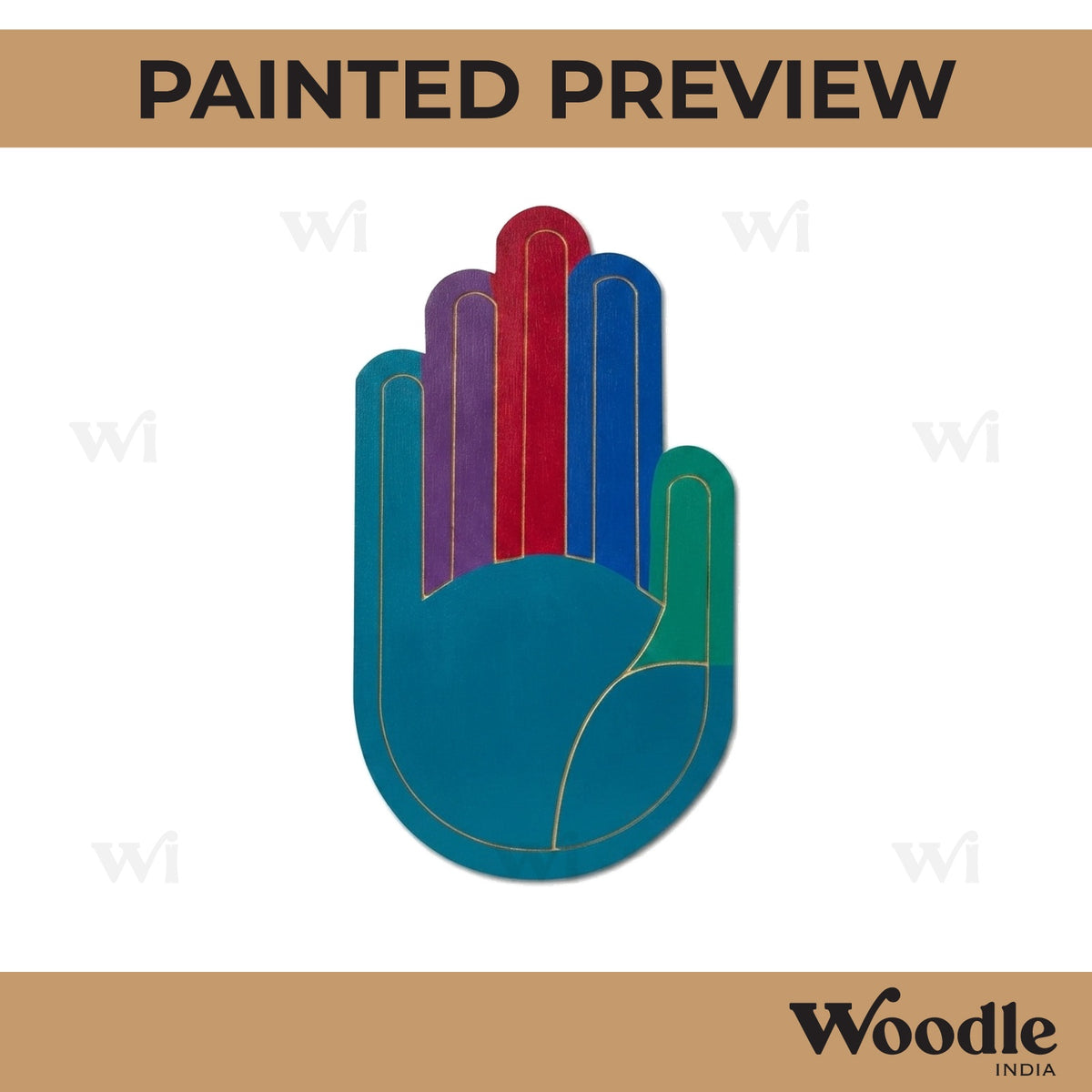 Hand Stop Gesture Pre Marked MDF Design 1
